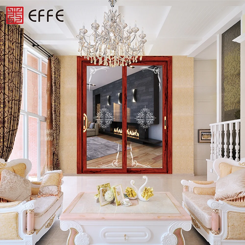 
villa luxury western integrated aluminum frames waterproof wood grain door price in india 