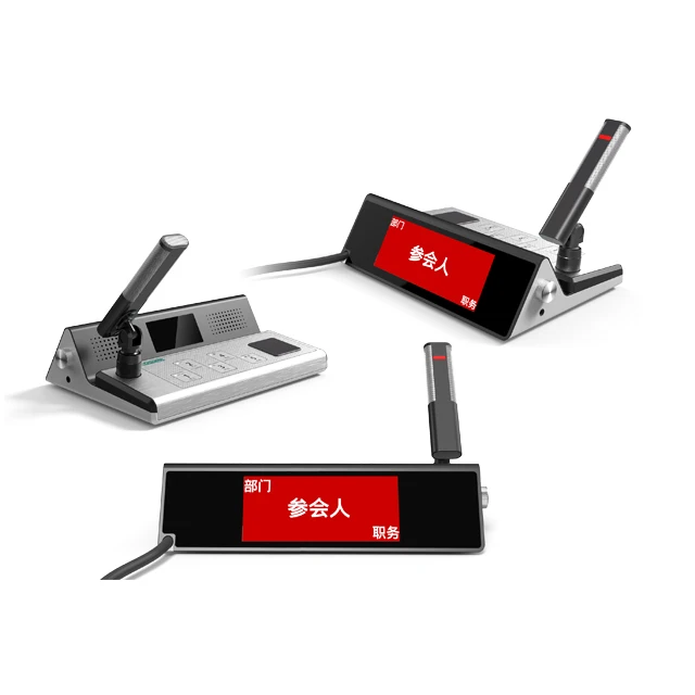 Priority wireless table microphone with voting for meeting room network desktop conference audio mic system