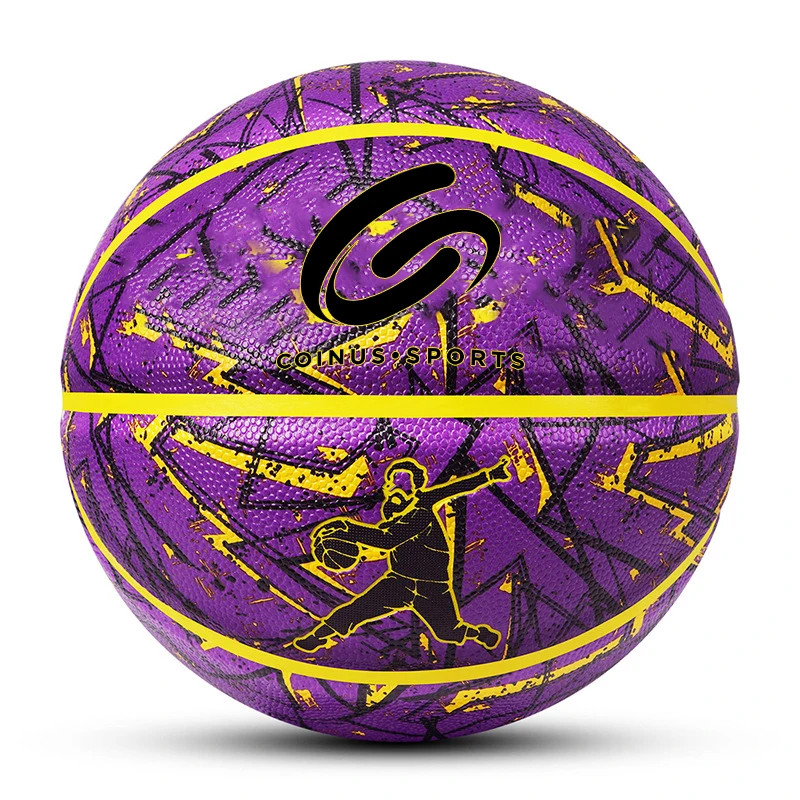 Custom Logo Print Coloured Basketball Ball Size 7 High Quality Pu Leather Basketball Ball