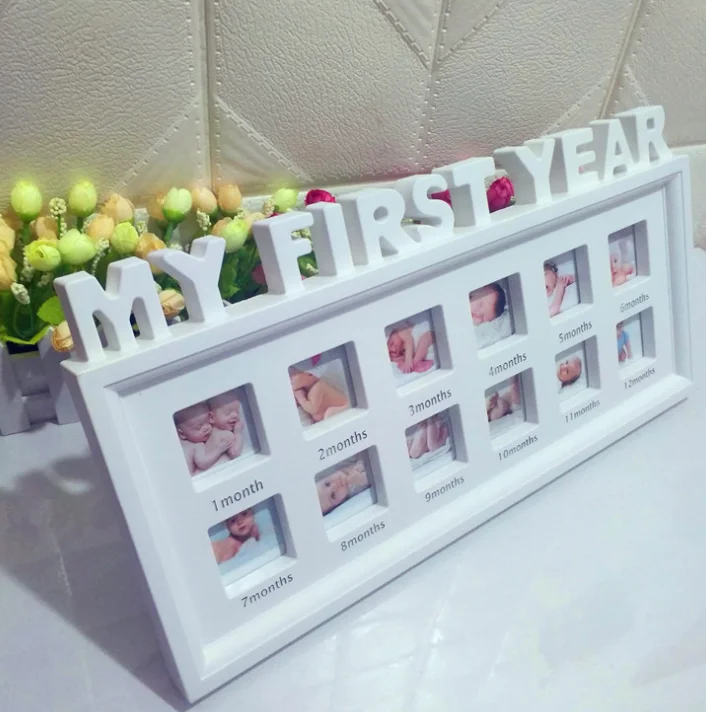 My First Year Baby Keepsake Frame for Photo Memories