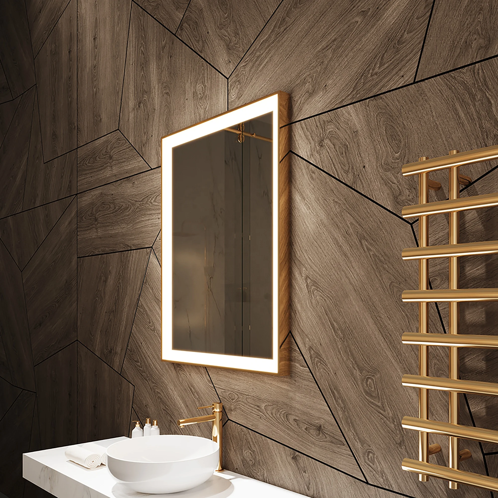 Smart LED Light Mirror - Touch Screen Vanity Mirror for Makeup and Bathroom Use