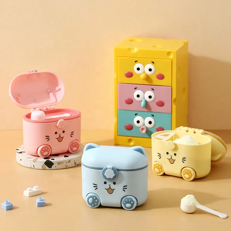 Wholesale BPA Free Milk Powder Box Baby Food Storage Container Travel Portable Infant Formula Dispenser With Measuring Spoon