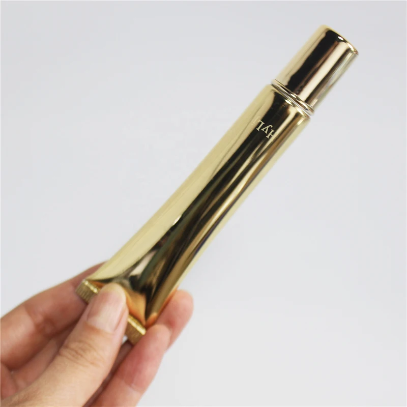 Empty 10-200ml Black Gold Hologram Soft aluminum Plastic Cosmetic Packaging Hand Cream Tube With octagonal and squeeze cap