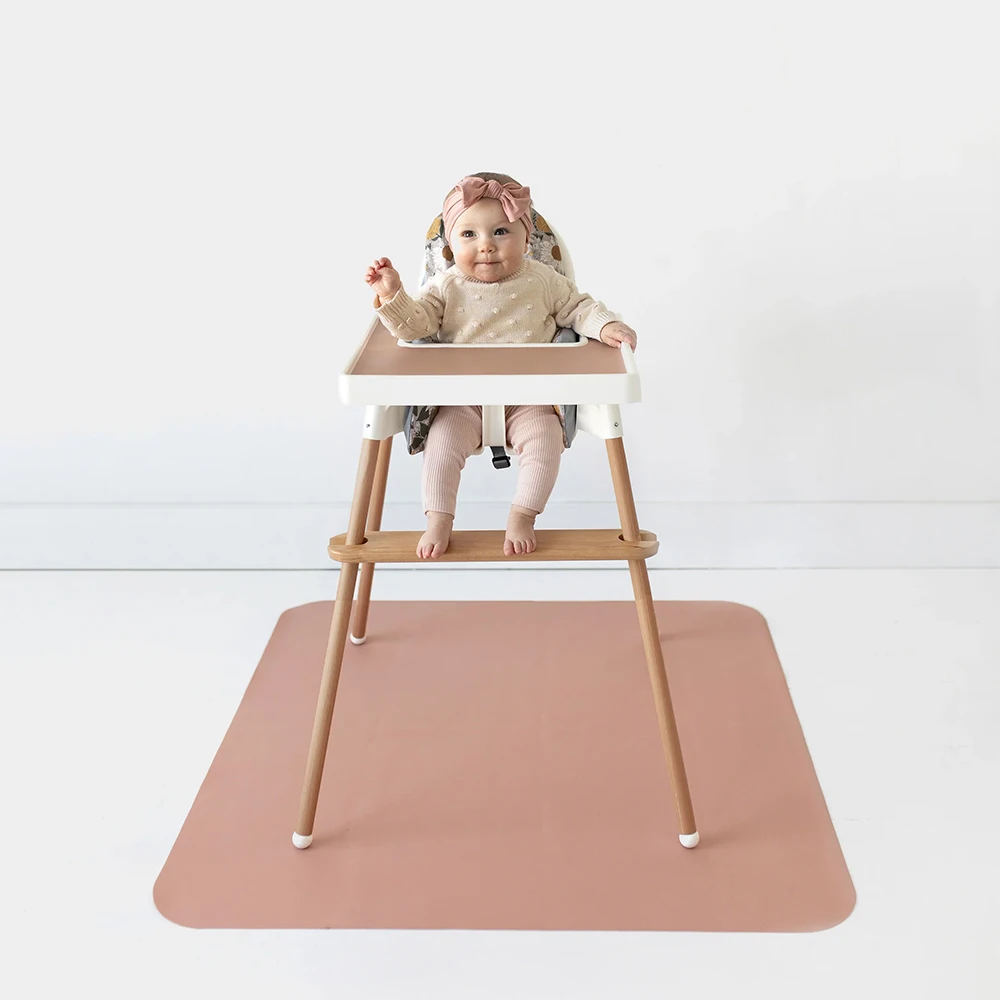 Washable Spill Waterproof Anti-Slip Floor Protector Splash Mat Silicone Splat Mat for Under High Chair