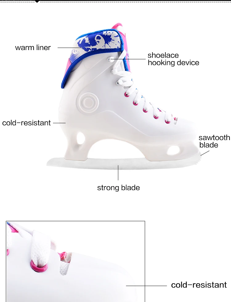 GOSOME Hot-sale Professional Ice Skates PVC Women Cotton Fabric Lace Skating Shoes for 7 Years Sport Shoes 10 Year 3 KG 500 65KG