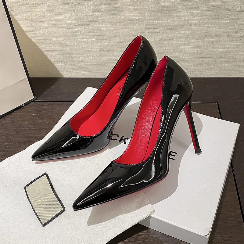 Custom Logo Wholesale High Heels Pencil Heel Shoes For Women Red Bottom Heels Designer Mature Women Sexy Pumps Stiletto Pumps