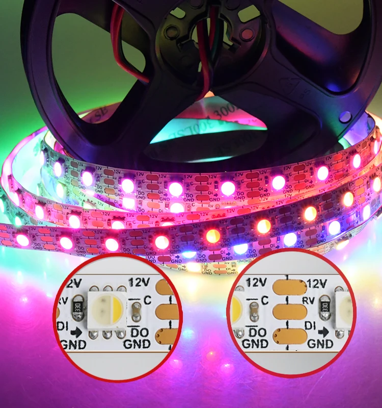 Newest 12V LC8816E Addressable RGBW SK6812 60LEDs/m 120LEDs/m LC8816E Digital Pixel WS2812b RGBW LED Strip