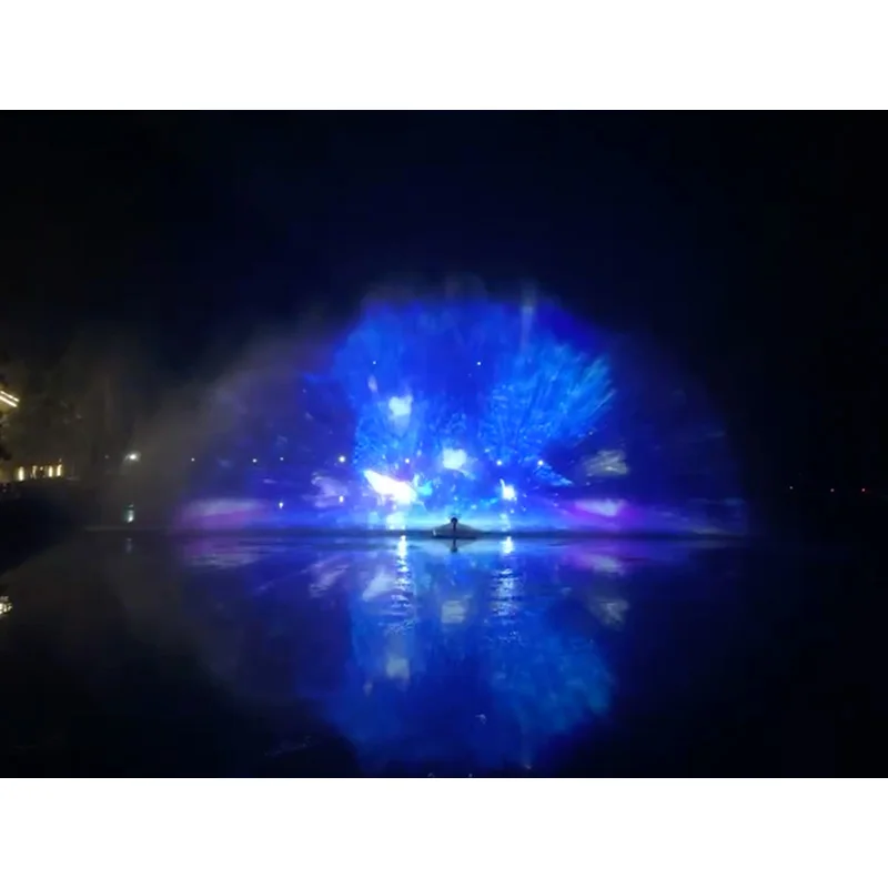 Outdoor 3D Multicolored Large Floating Water Screen Laser Movie Fountain for Projector