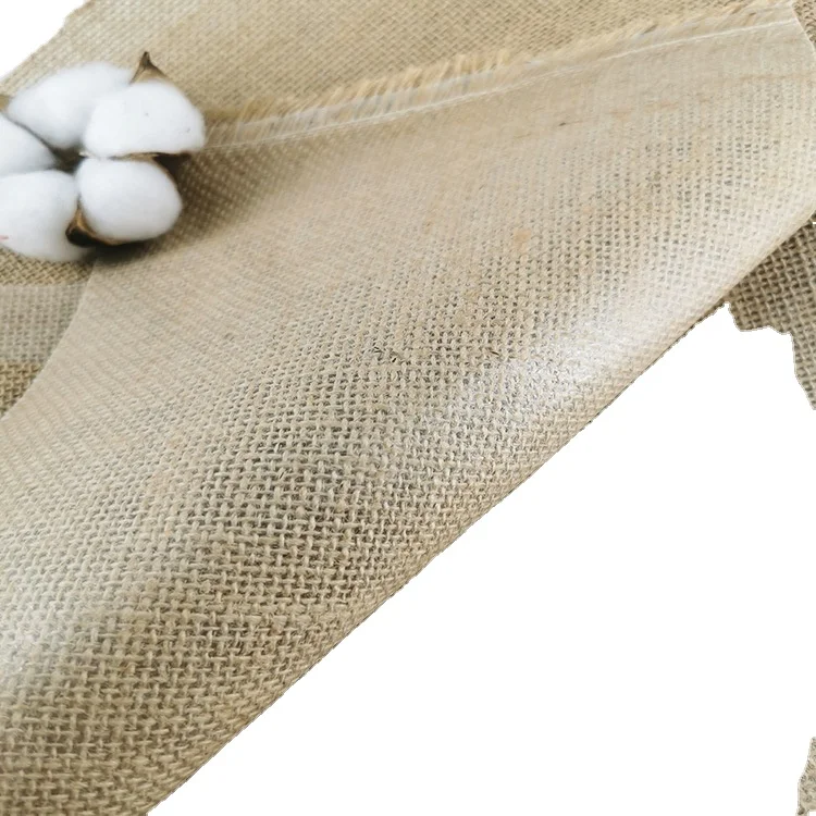 PE/PVC laminated burlap fabric waterproof jute cloth for tote bags natural 100% burlap fabric PE coated customized size