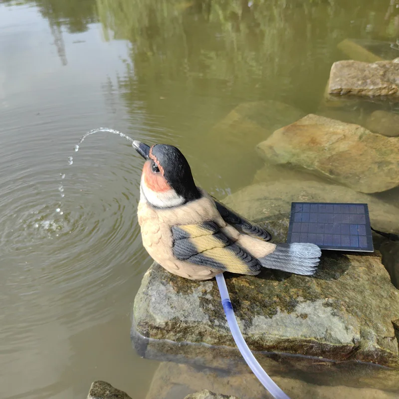 Animal Design Statue Garden Home Decor Bird Waterfall Fountain Statue Resin Decoration Water Feature Solar Water Fountain