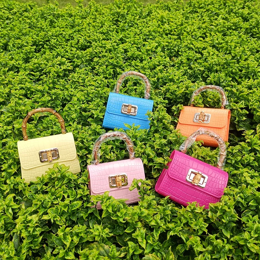 2021 Summer Shoulder Bags Fashion Lady Handbags with Bamboo Joint Handles Rotating Lock jelly bag handbag