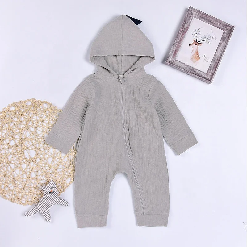 Wholesale Long Sleeve Baby Boy Dinosaurs  Design  Romper With Feet