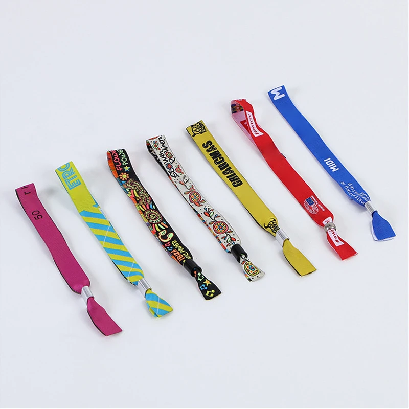 Custom Sublimation Customised Wristband, With Logo Print Promotional Sports Wrist Band Woven Polyester Fabric Wristband For Even