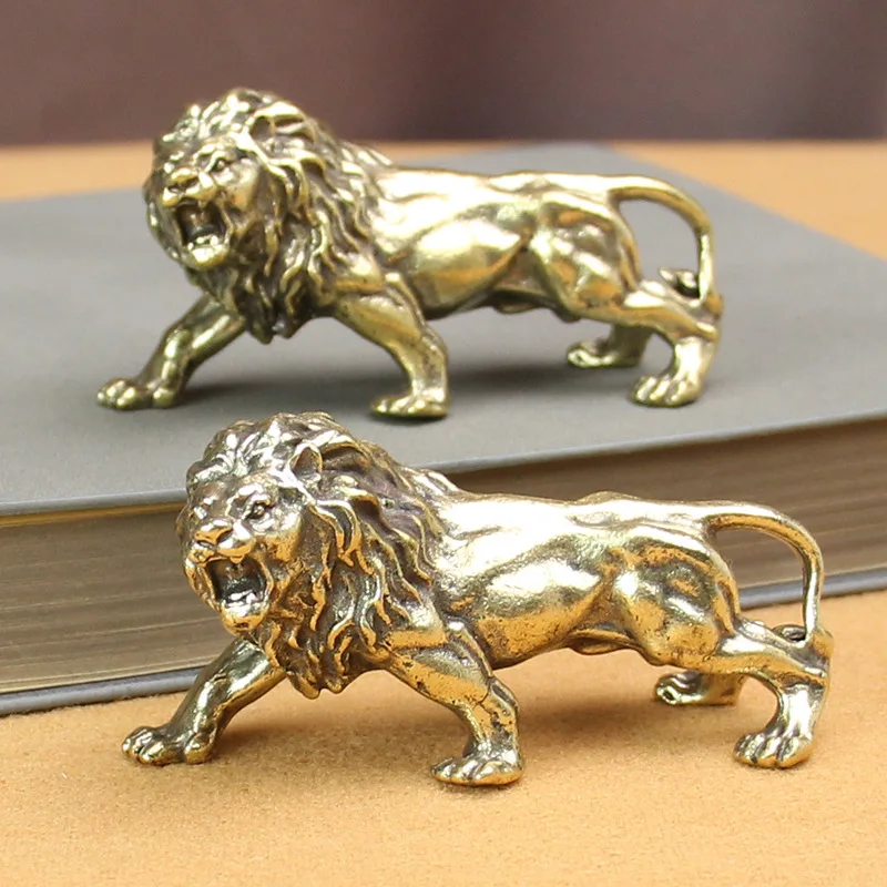 Wholesale Desk Ornament Souvenir Gift Zinc Alloy Metal Figurine Animals Brass Lion Figurines
