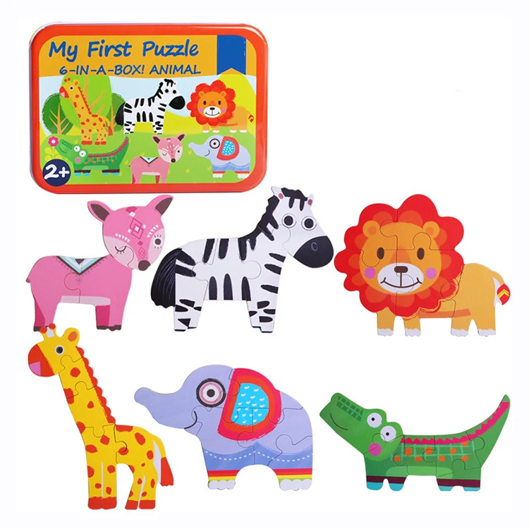 Low Moq custom mini slide iq puzzles baby wooden jigsaw for toddlers