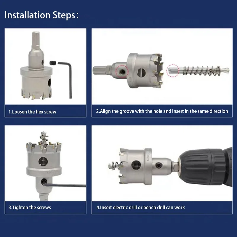 MDBT hole saw for steel cutting High-end Carbide Hole Saws TCT Hole Cutter Drill Bit Various Sizes  Long Life drilling bits