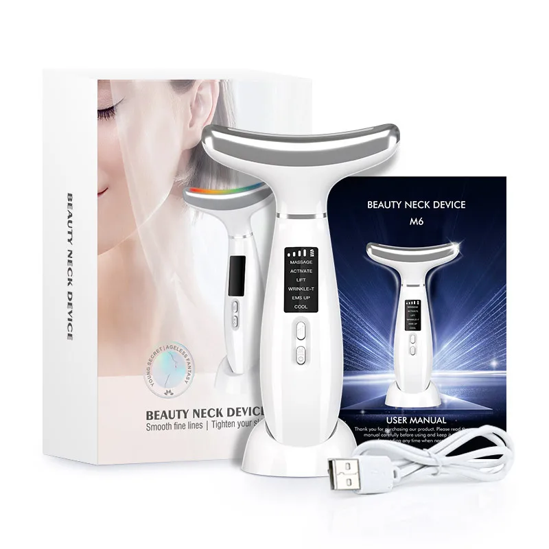 Hot Sale Neck Lift Beauty Device Anti-aging Skin Care Rejuvenation V Facial Hot Cold Compress Face And Neck Lifting Massager