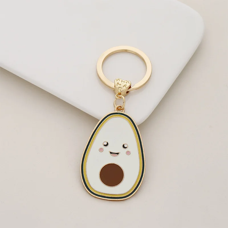 Wholesale cute shell key chain metal crafts accessories custom pearl gold key ring enamel keychains