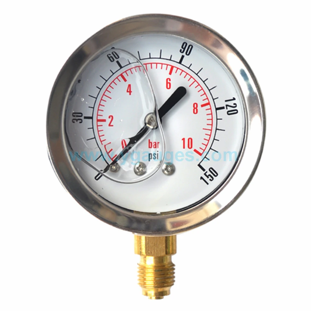 Hot sale good quality bayonet type oil filled pressure gauge 10 bar