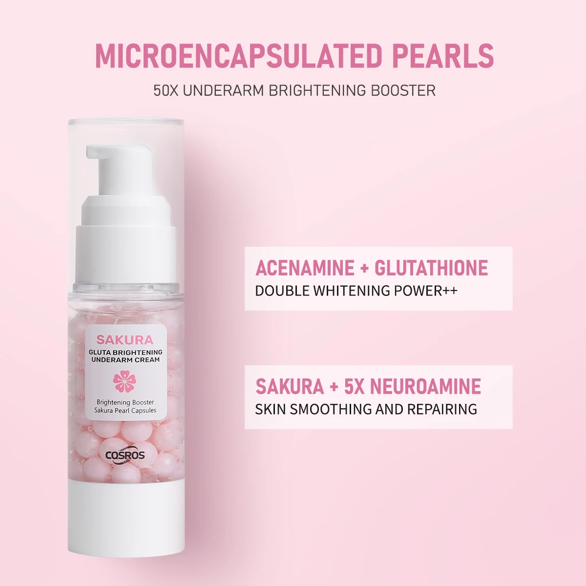Private Label Sakura Pearl Capsules Whitening Underarm Cream Brightening  Smoothing Repairing Dullness Double Whitening