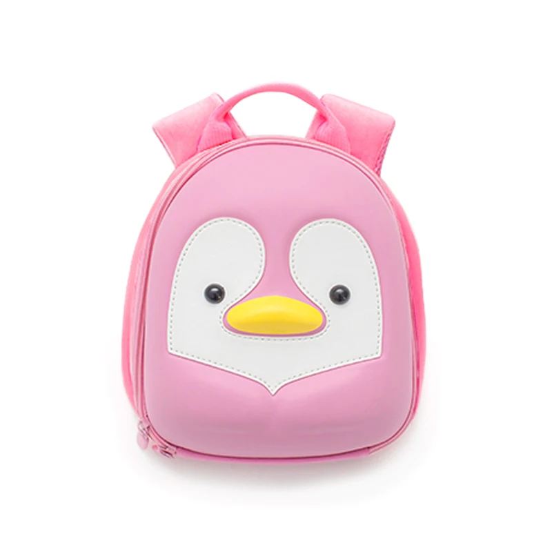Supercute EVA 3D Hard Shell Penguin-Print School Backpack for Kids and Toddlers with Safety Harness