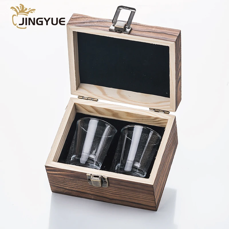 Tequila Sublimation Mini Tumbler Glass Cup Espresso Shot Glasses Set with Custom Logo in Wooden Gift Box for Promotion Souvenirs