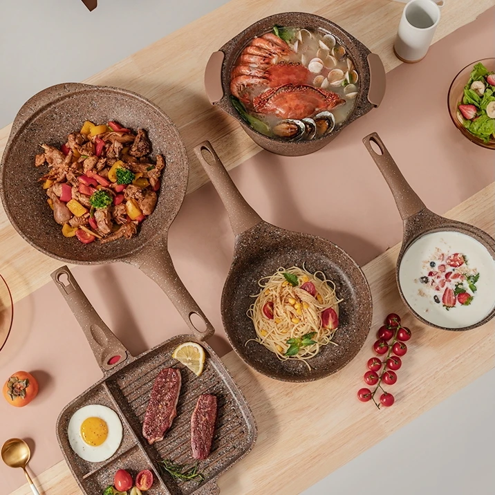 Amercook Горячая продажа Высокое качество Alfetta алюминий 8 шт. набор посуды сковорода и горшки антипригарное покрытие набор посуды