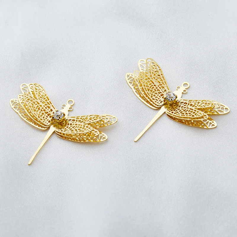 New Trending Women Necklace Earrings Accessories Golden Leaf Copper Pendant for Jewelry Making