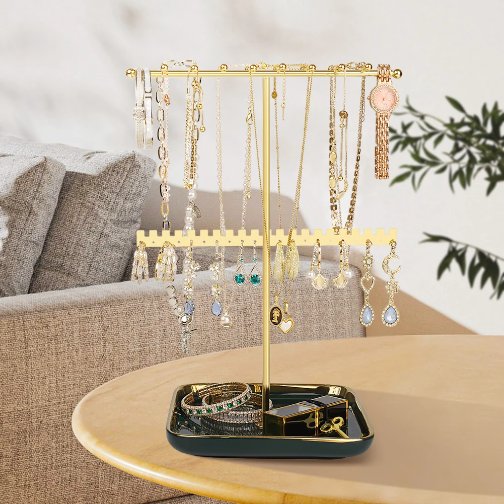 New arrivals ceramic jewelry tray Earring necklace Pendant ceramic metal jewelry display stand Used in boutique retail stores