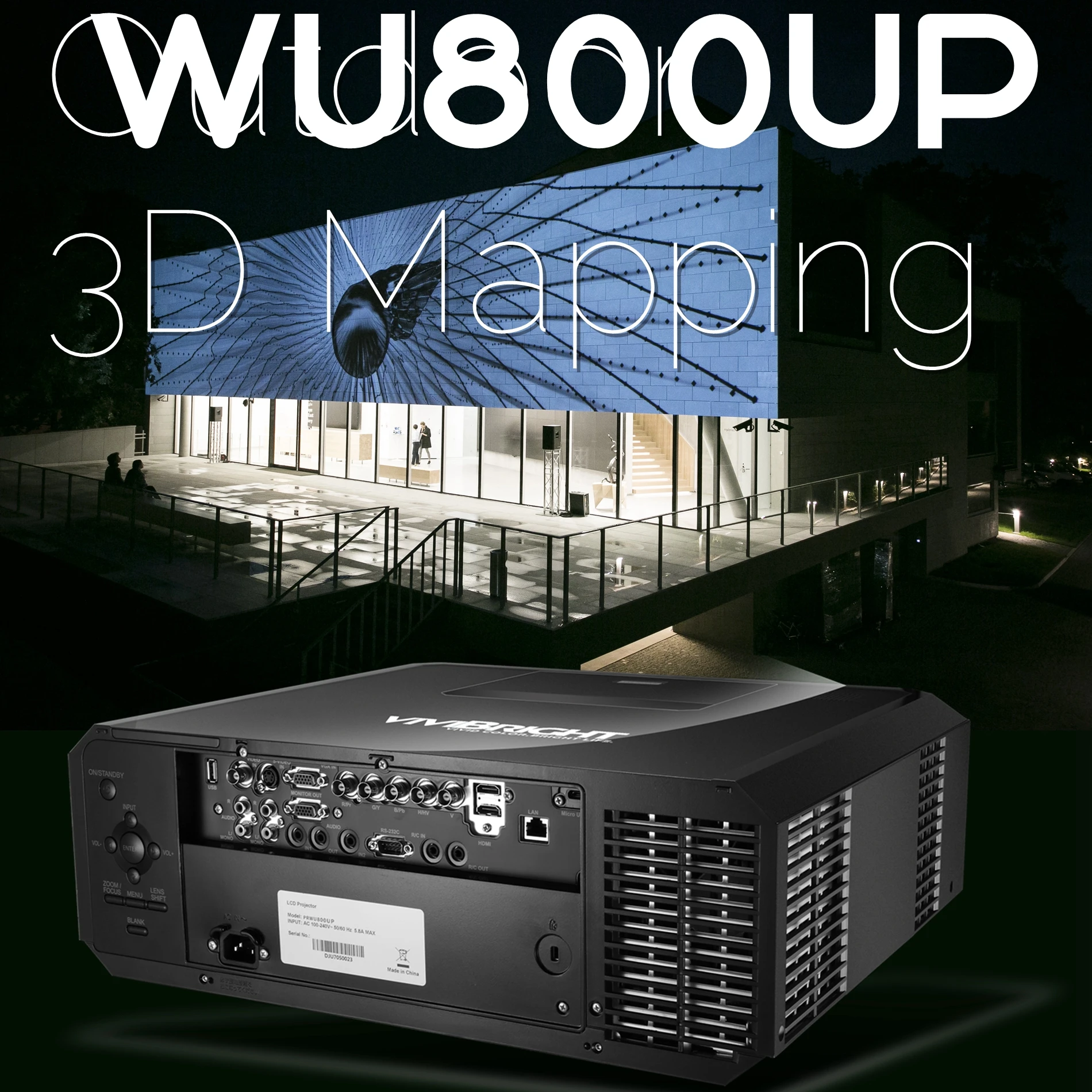 
VIVIBRIGHT PRWU800UP full hd 3d laser dlp led projector wireless video projector 360 degree dome outdoor projector 