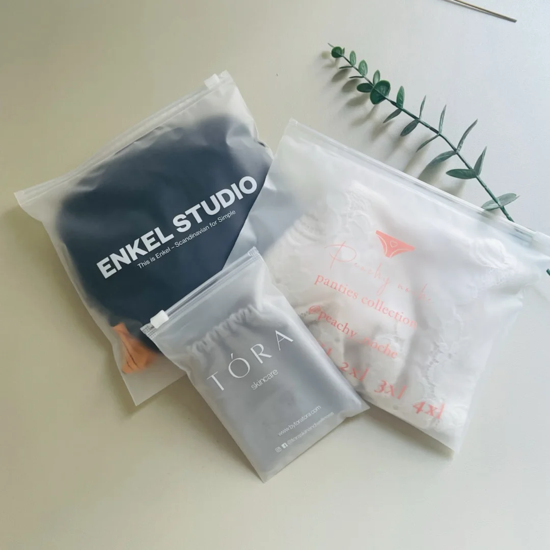 Wholesale Custom printing Zip Lock Waterproof Zipper Eva Frosted Matte Plastic Packing Self Sealing Clothing Packaging Bag