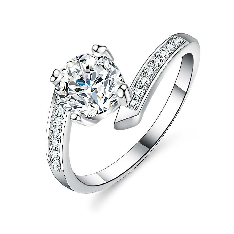 2024  women ring Twisted Rings adjustable white gold dainty VVS1 moissanite rings wedding engagement  Wholesale Prices