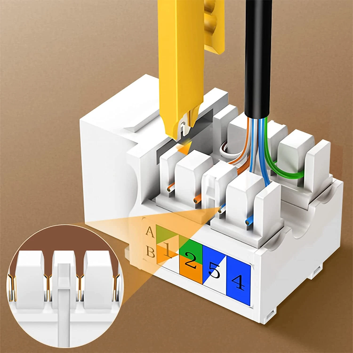 RJ45 CAT6 Keystone Ethernet Wall Jack Punch Down 90-Degree Ethernet Punch Down Keystone jack
