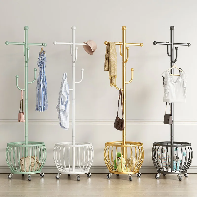 Подставка для пола и шляпы С КАКТУСОМ многофункциональная Подвеска спальни легкая Роскошная ветрожелезная Бытовая передвижная стойка хранения