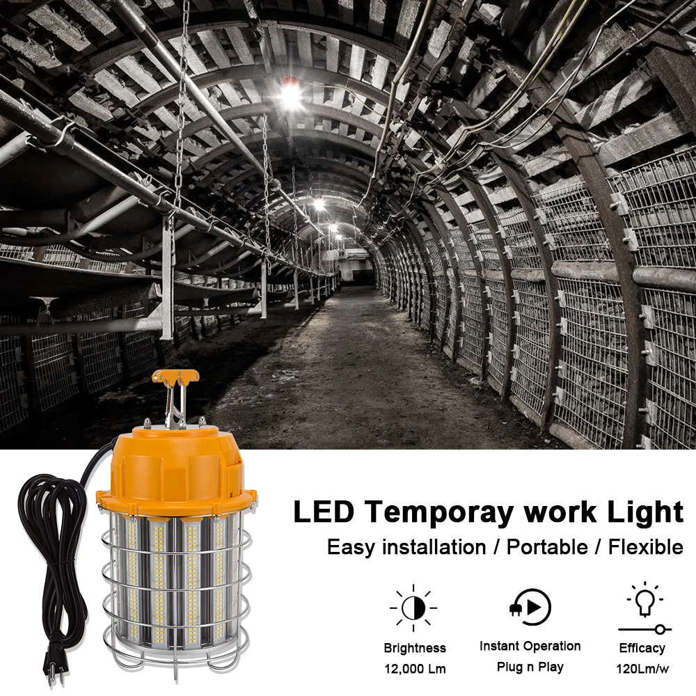 5 лет гарантии портативный Рабочий свет 60 Вт 100 Вт 150 Вт с углом обзора 360 градусов портативный строительный временный рабочий свет
