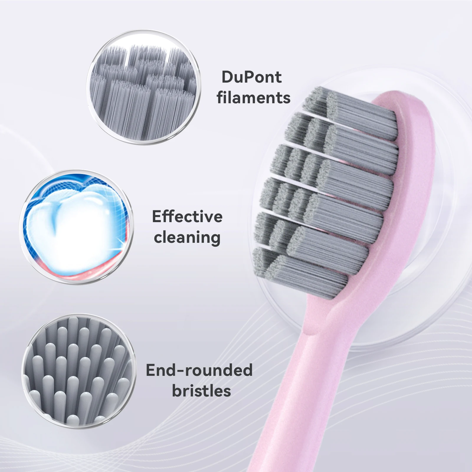 JTF replacements P200 electric toothbrush heads brush head pink color with medium soft bristle