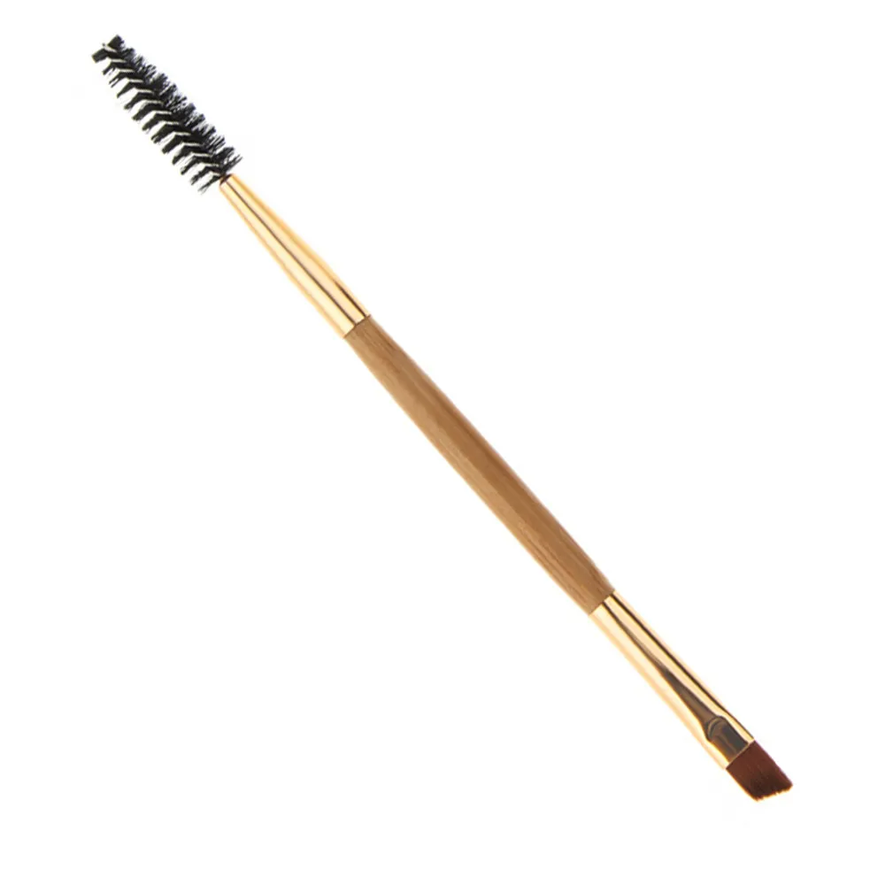 NA014 Bamboo Brushes Double Head Handle Pro Eyelash Eyebrow Brush Makeup Cosmetic Beauty Tool