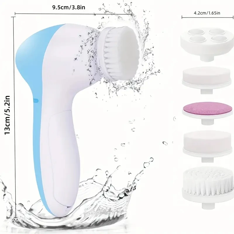 Electric Facial Cleaner 5 IN 1 Face Cleansing Brush Wash Machine Spa Skin Care Massager Blackhead Cleaning Facial Cleanser Tools