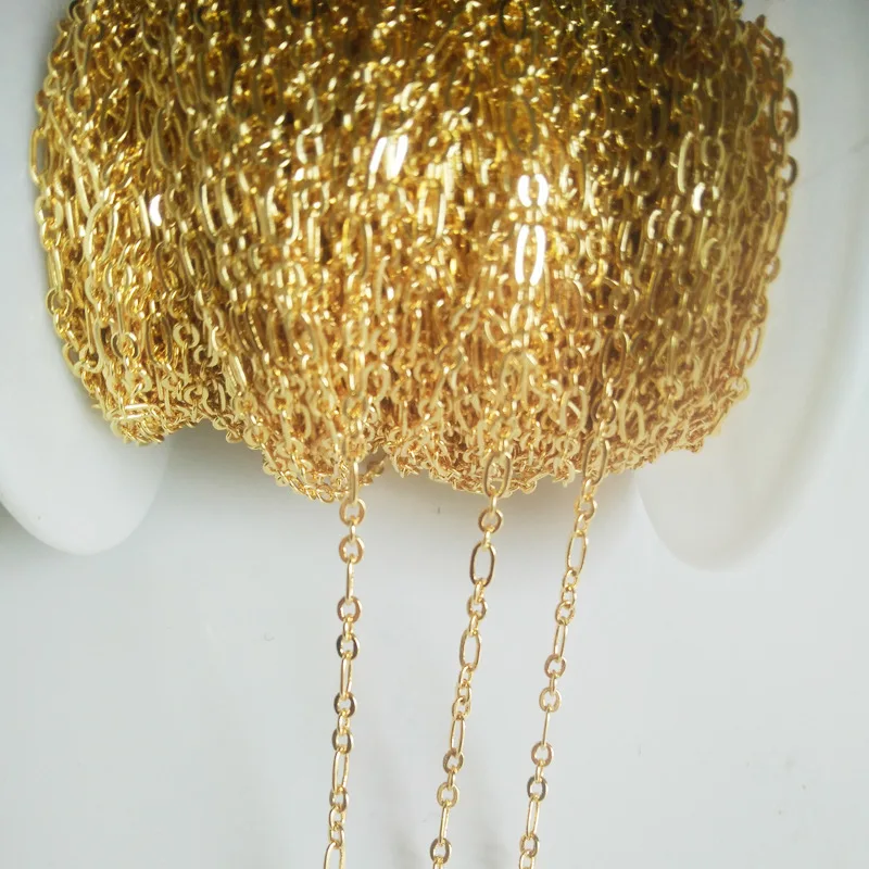 NANA high quality 24k italian gold filled chain,2.0mm brass gold chain