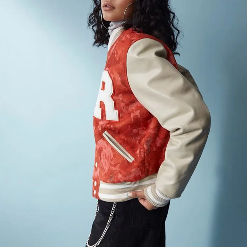 Varsity Jackets Winter Custom Logo Cool Style Fleece Baseball Bomber Leather for Men Slim Corduroy Fabric Winter Clothing O-neck