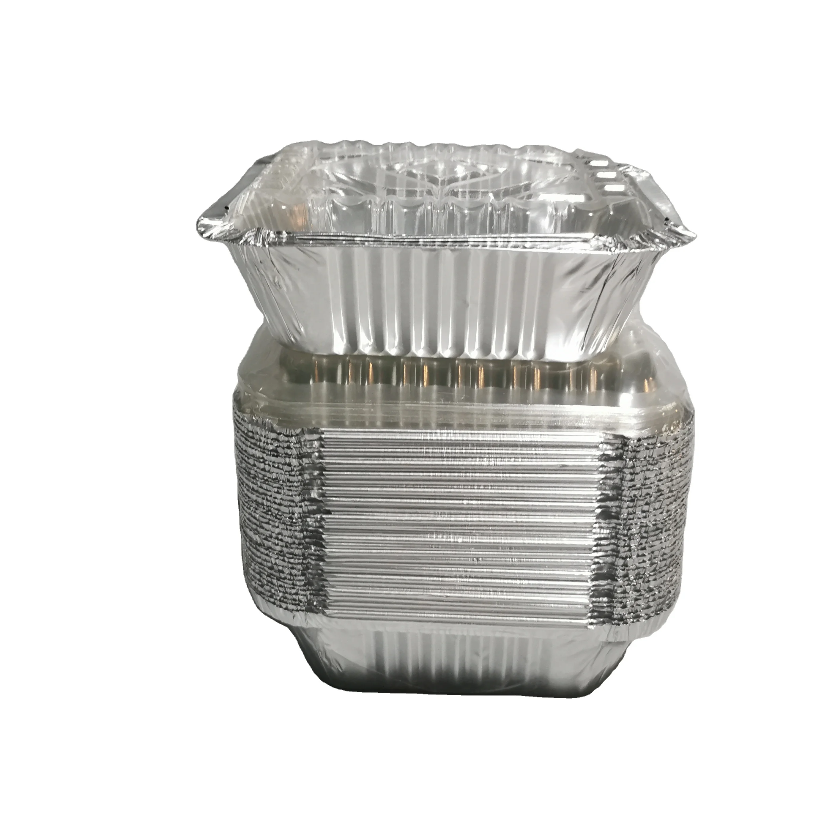 
No.2A 450ml 1lb foil container with clear plastic lid 35pcs pack 