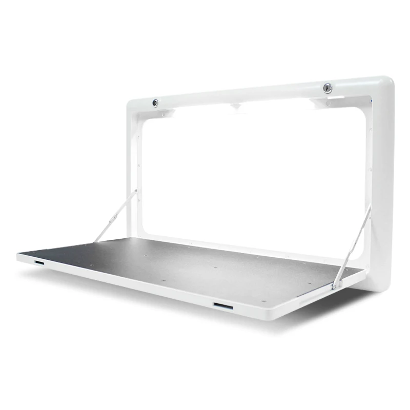 
TYTXRV Caravan Parts Anti Yellow Durable White Color Dining Tables With LED Light Folding Motorhome Table 