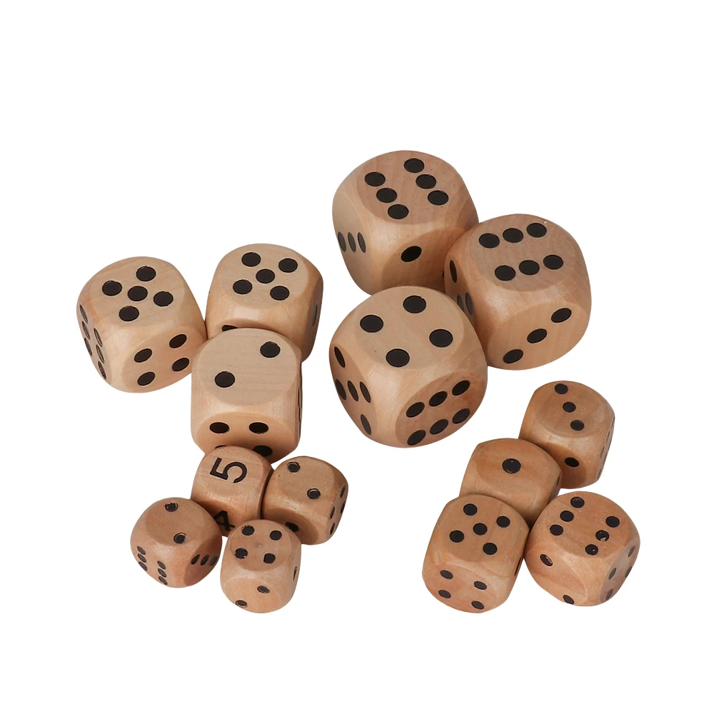 Custom Playing Board Game Components Wood D6 Polyhedral DND Dice