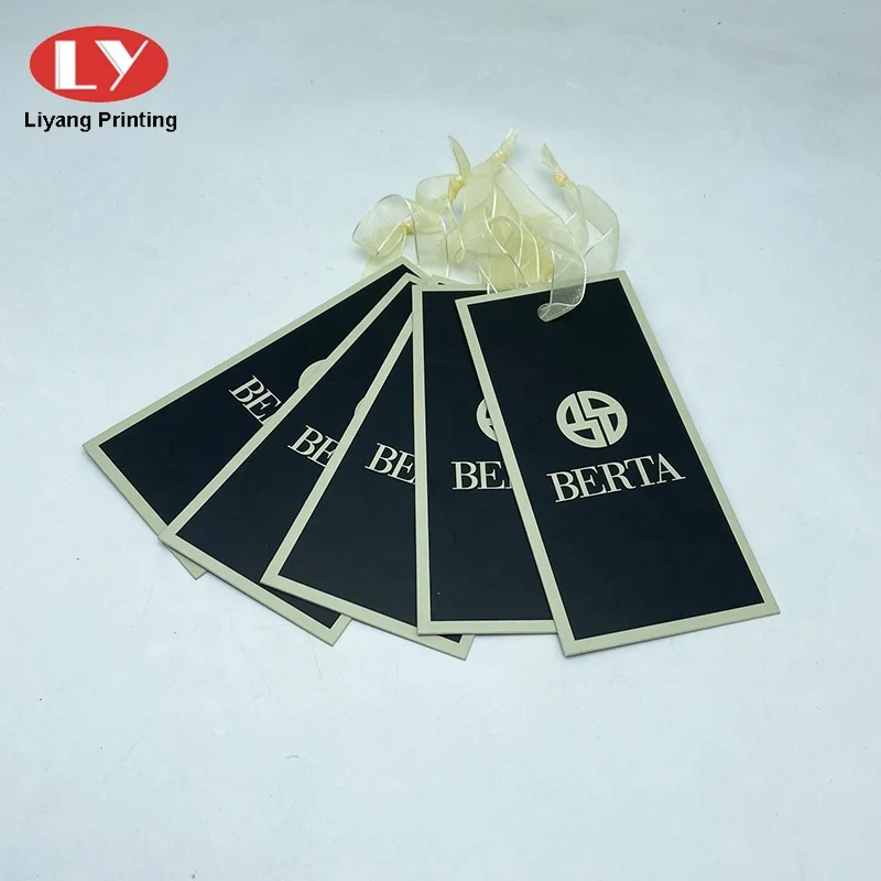 Dongguan Printing OEM Manufacturer Thick Paper Brand Labels Swing Hang Tags Garment Clothing Tag Label Custom
