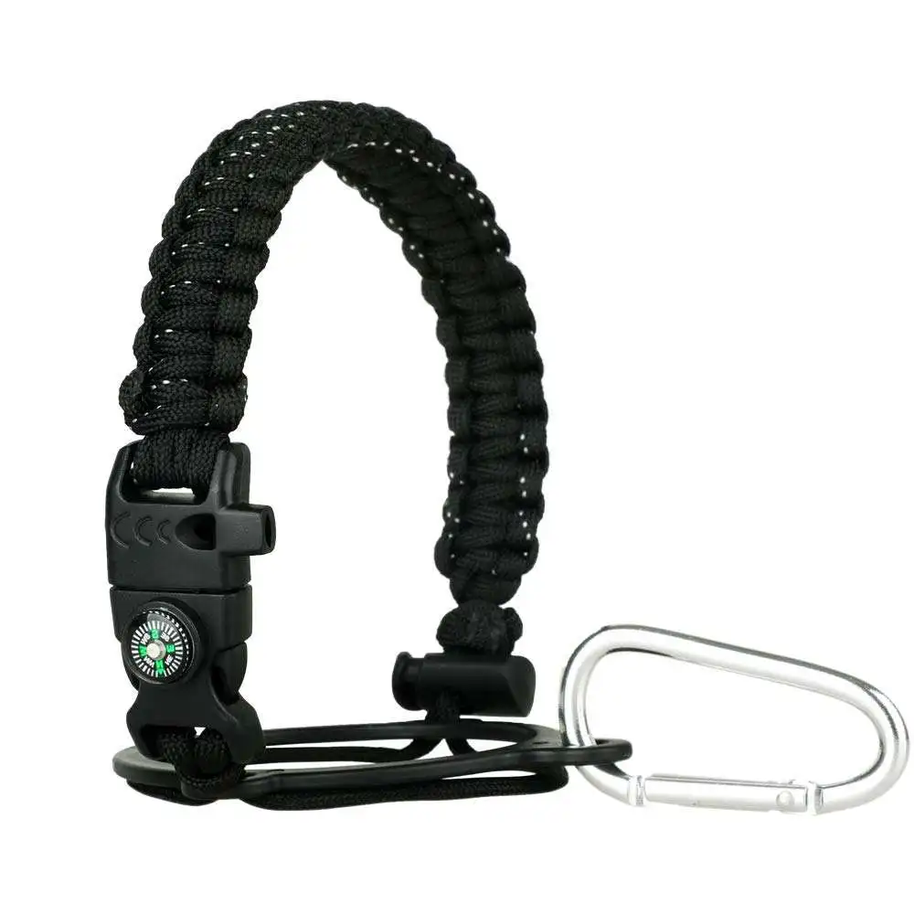 Wide Mouth Bottles Paracord Handle Durable Carrier Strap Cord with Safety Ring Water Bottle Handle Strap