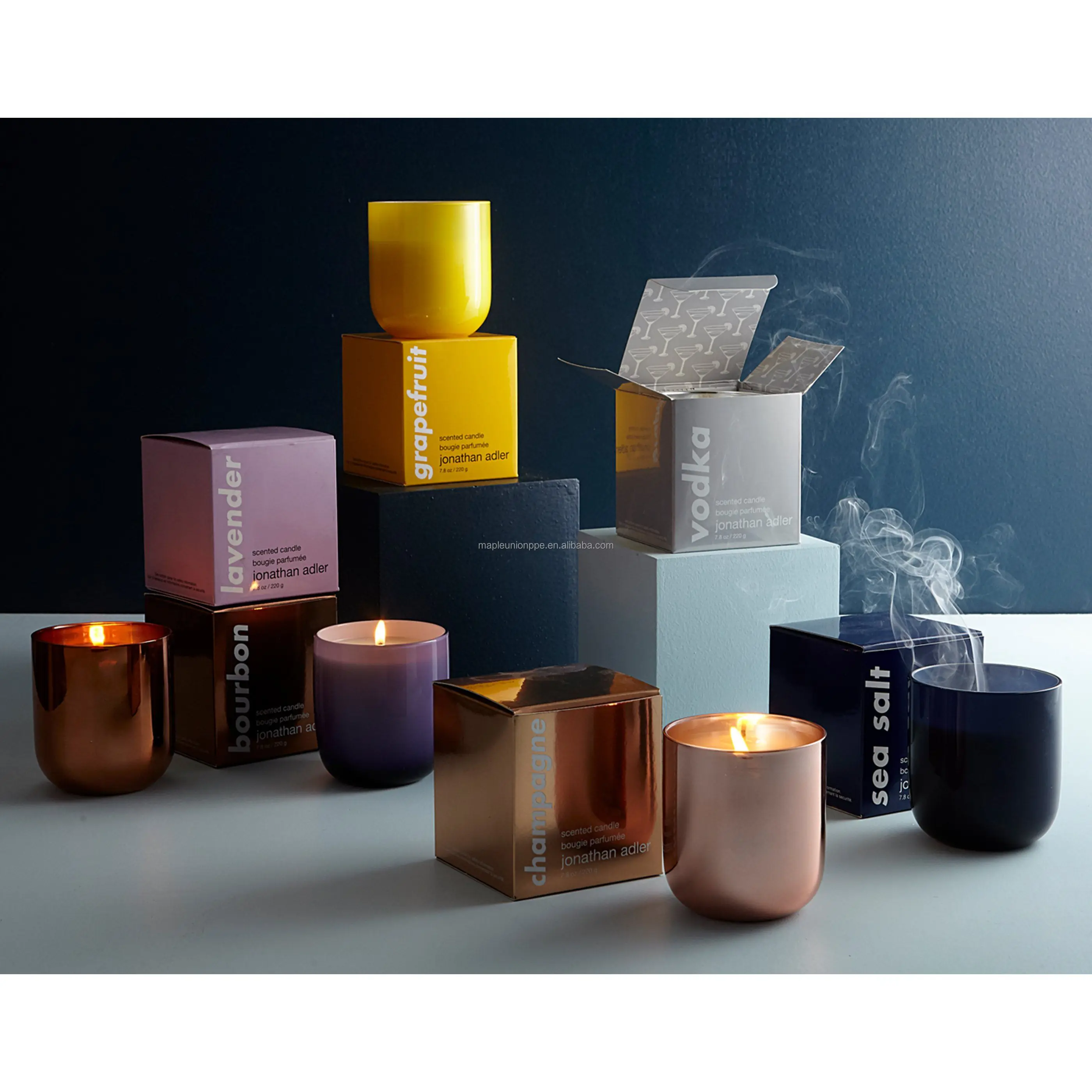 bourbon pop candle metallic vessel beg in gold metallic gift box