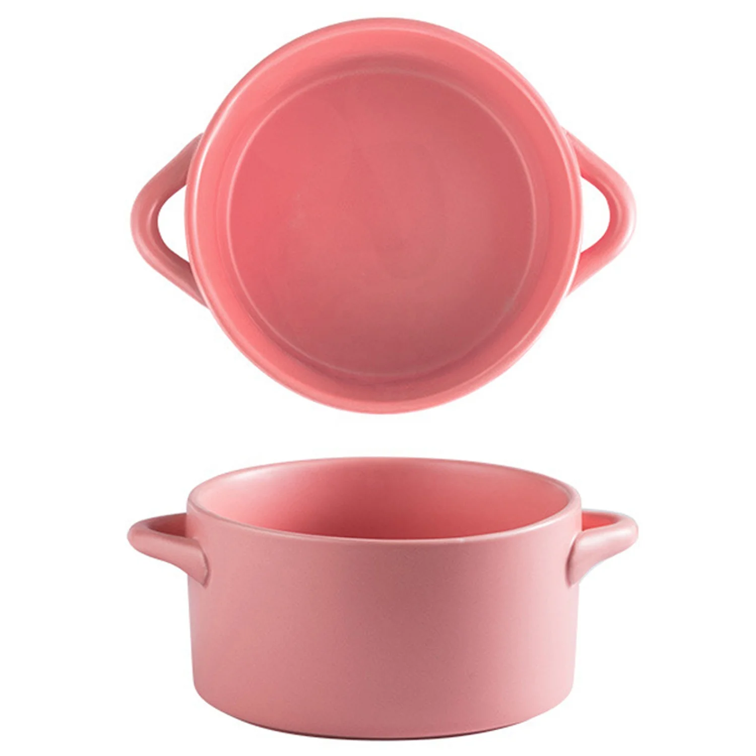 
6 inch Double Handle Soup Pot Color Enamel Glazed Matte Frosted Underglaze Porcelain Tableware AWS110031 