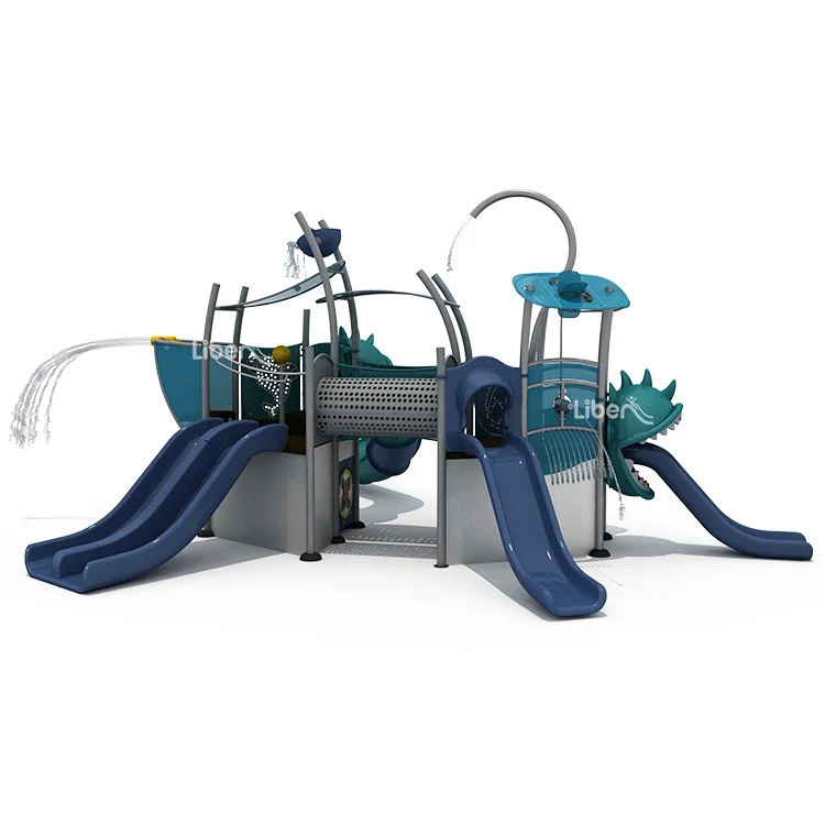 toboggan aqua park games equipment water park fiberglass slide with tipping bucket