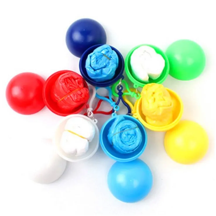 Custom Logo Disposable Capsule Raincoat Portable Raincoat Ball with Keychain Ball Rainwear