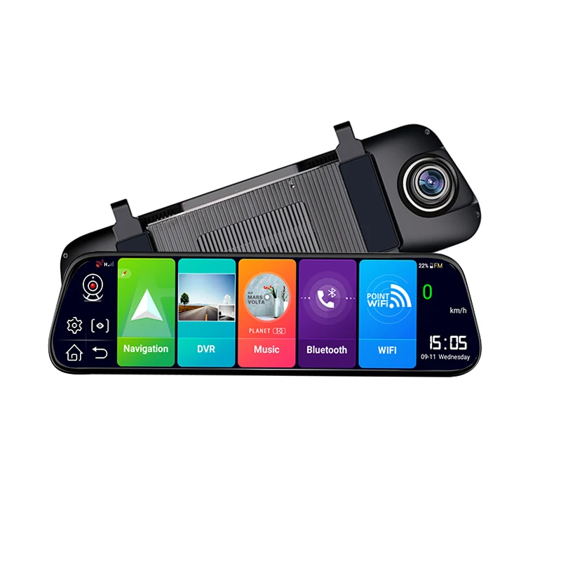 10 Inch 1080P FHD Night Vision Quad Camera Driving Dash Cam Rearview Mirror DVR